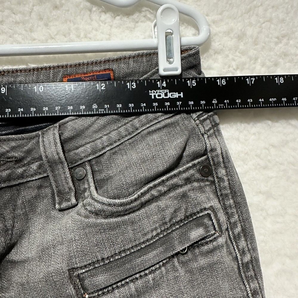 Y2K VTG Rock Revival Women's Skinny Moto Jeans in Gray Wash - Picture 14 of 16